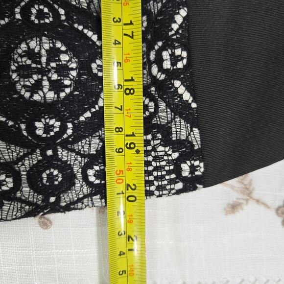 Michael Simon Lace Blazer Jacket Bead Rhinestone Black Petite Large Formal Event - Picture 9 of 9